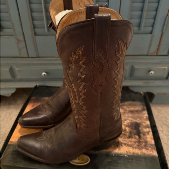 New Old West Dark Brown Western cowboy cowgirl boots 7.5 $200.00 - Picture 4 of 9
